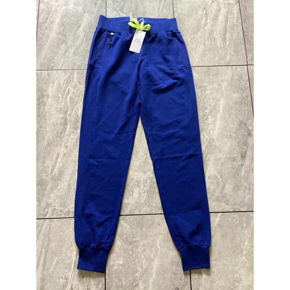 FIGS Scrub Pants Womens XS Tall Cobalt Boston Slim Jogger Medical Zip Pockets - Picture 1 of 7